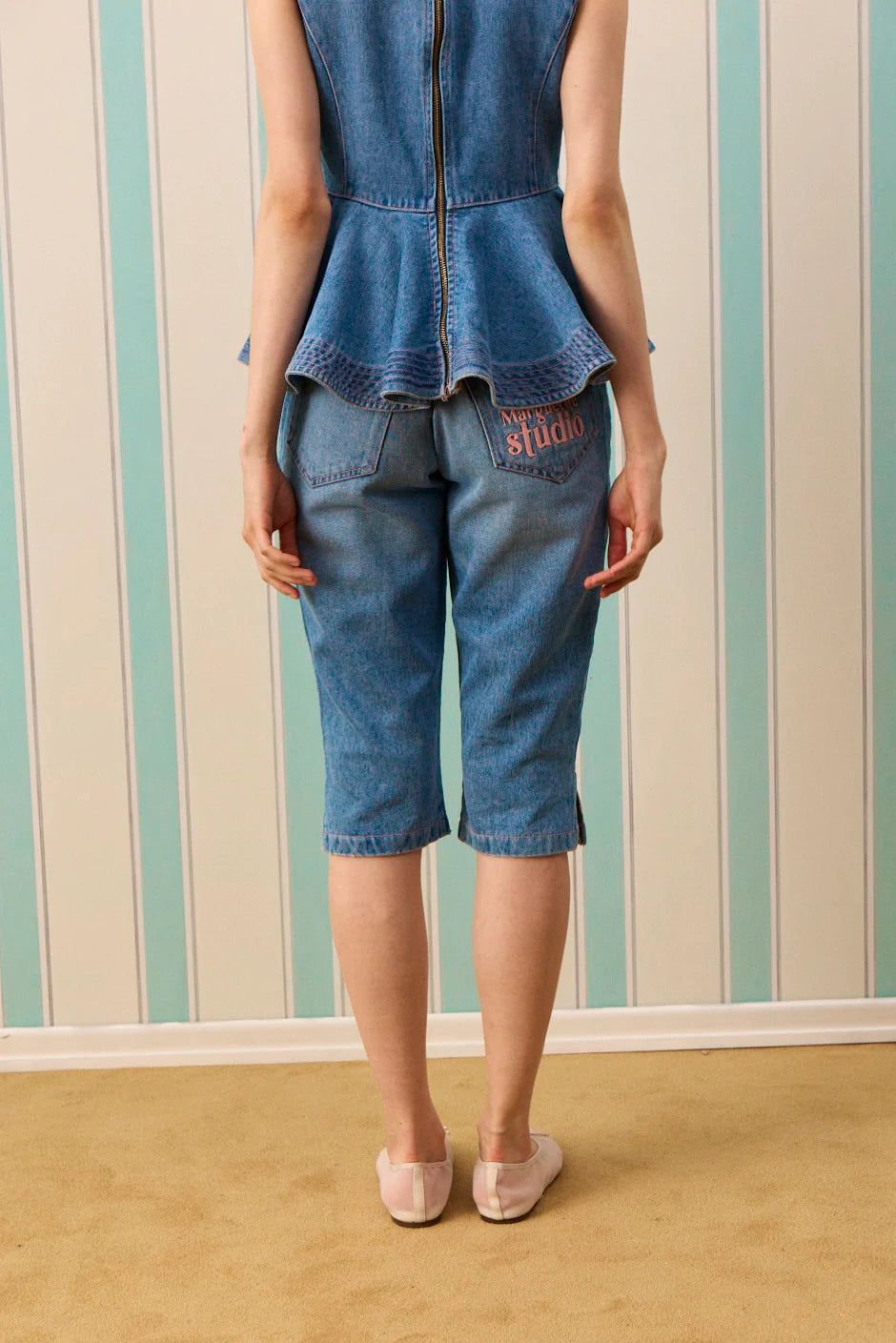 STELLA SILK TOUCH KORSE DENİM KAPRİ