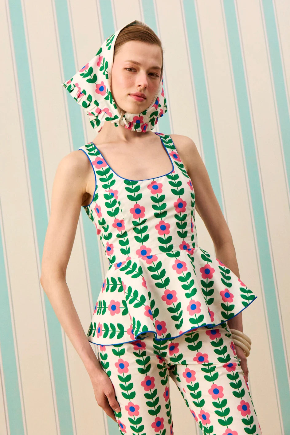FLOWER MARKET PEPLUM TOP