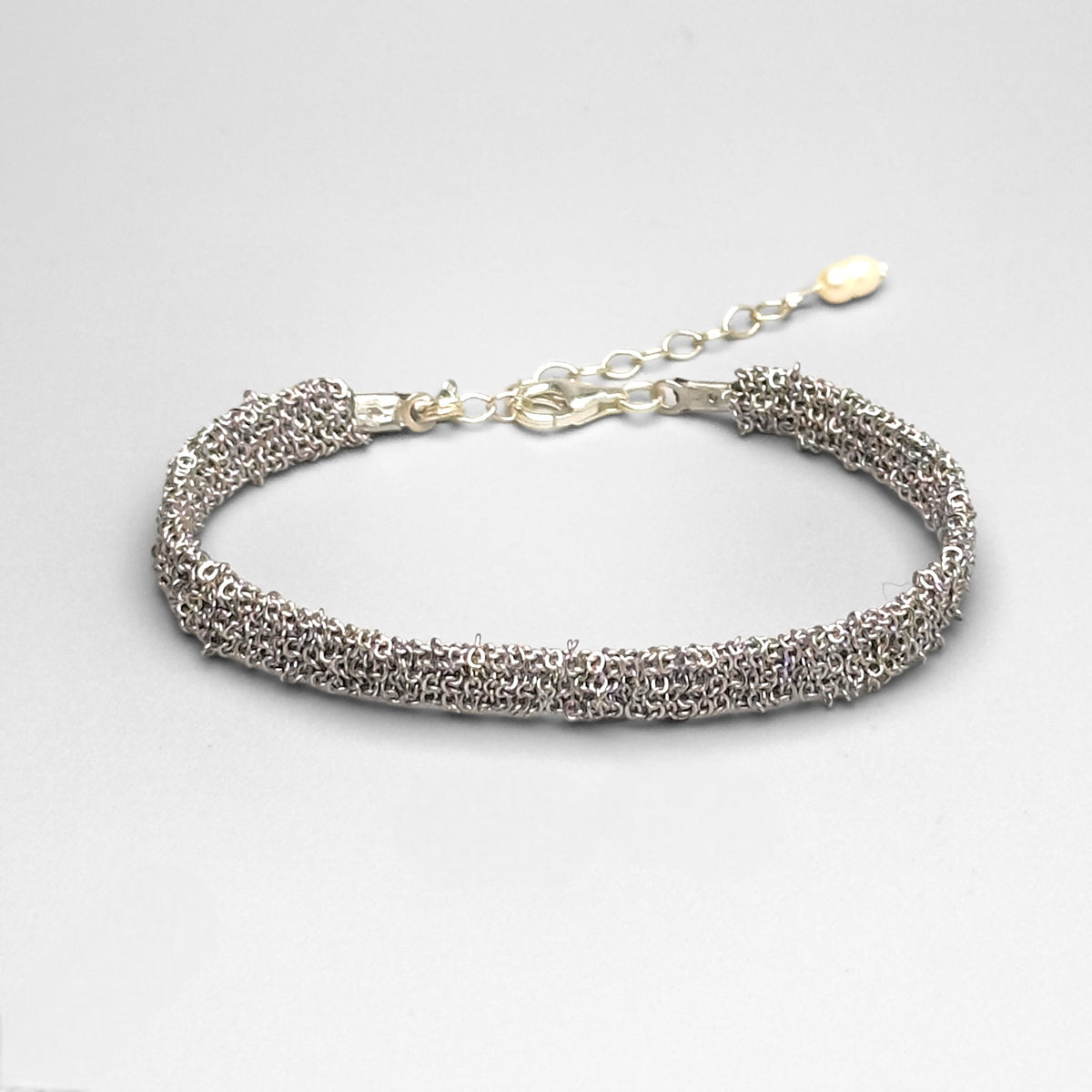 Woven Silver Dokuma Bileklik – S