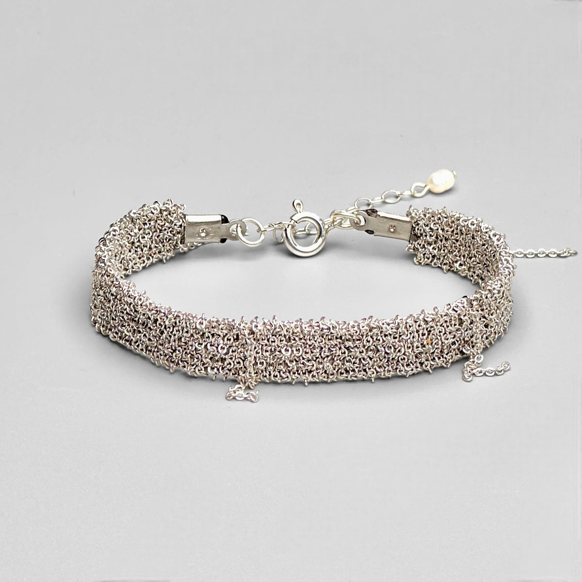 Woven Silver Dokuma Bileklik – M