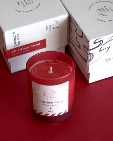 Christmas Blend -Pamuk Şeker, Vanilya, Odunsu - Coconut & Soy Wax , Yeni Yıl Özel Mumu