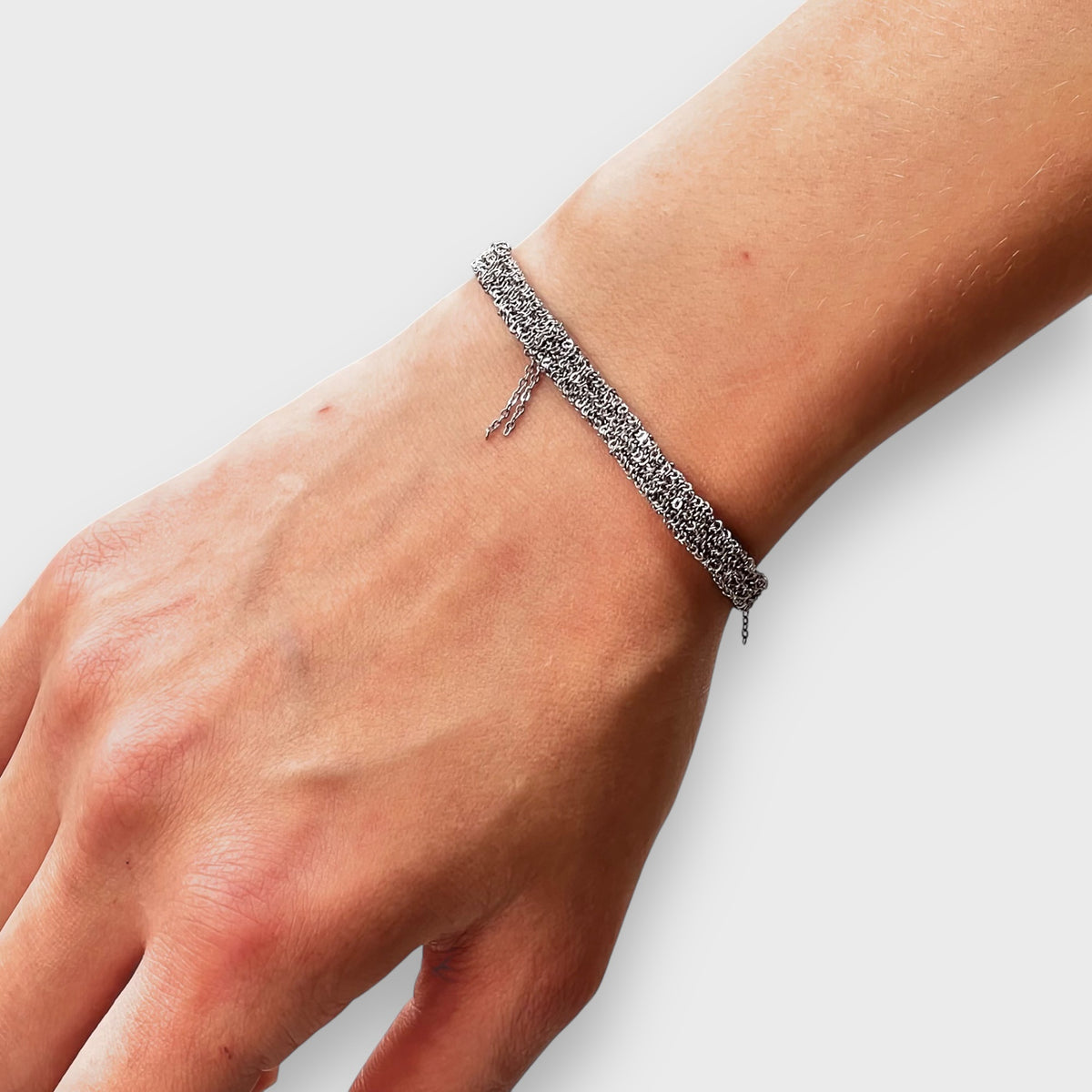 Woven Silver Dokuma Bileklik – S