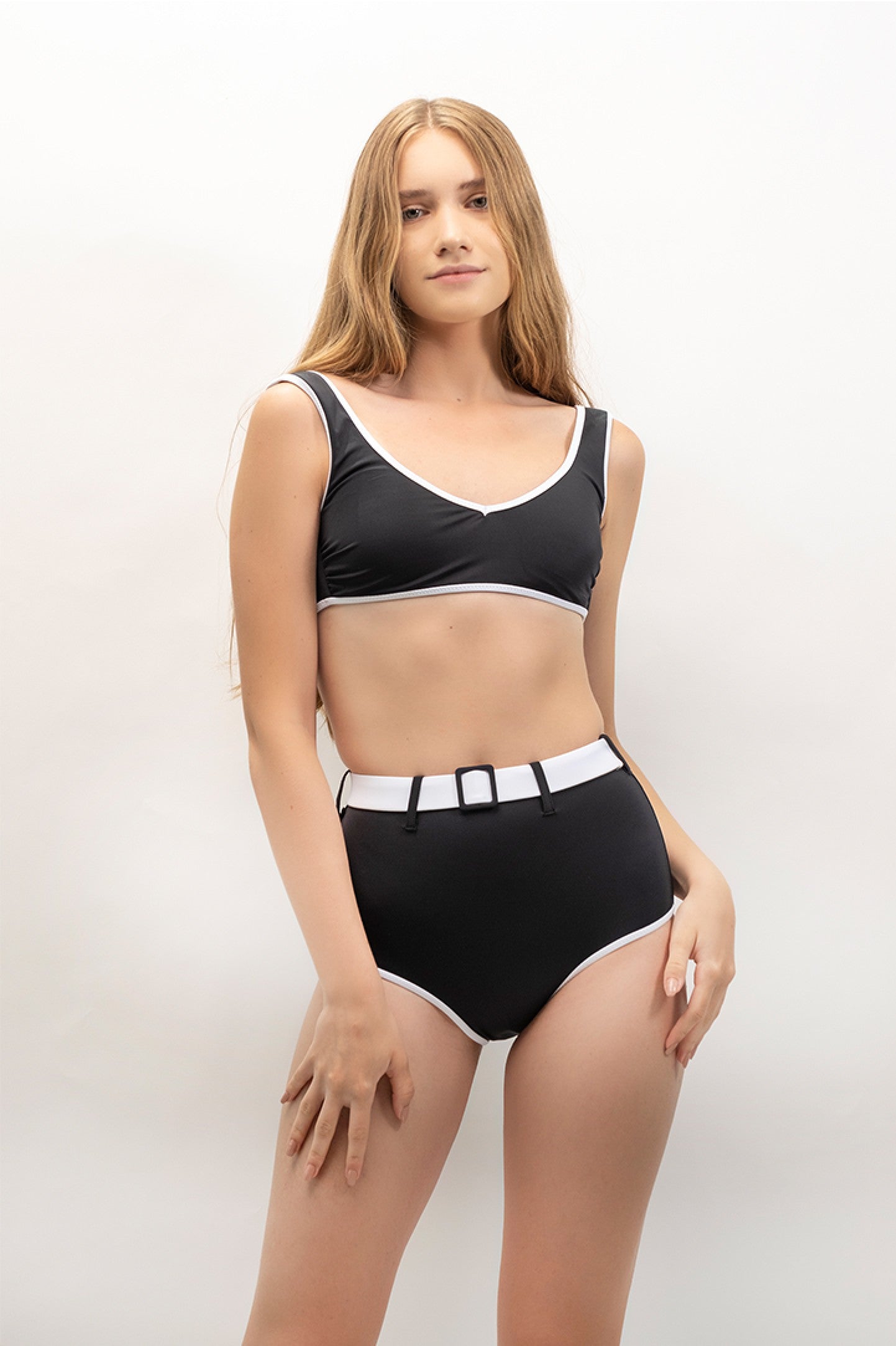 Ava Two-Tone ECONYL® Bikini - Black