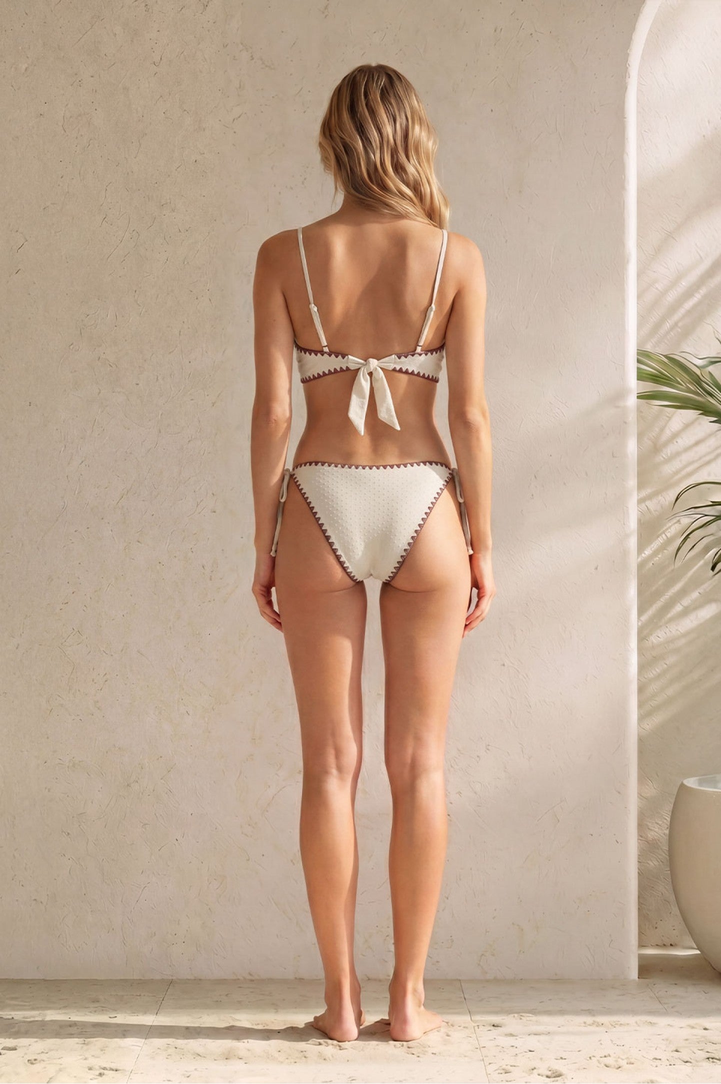 Nova Embroidered Bralette Burgundy Bikini