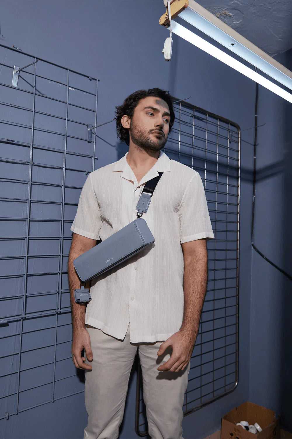 Longi Grey - Deri Unisex Çapraz Çanta
