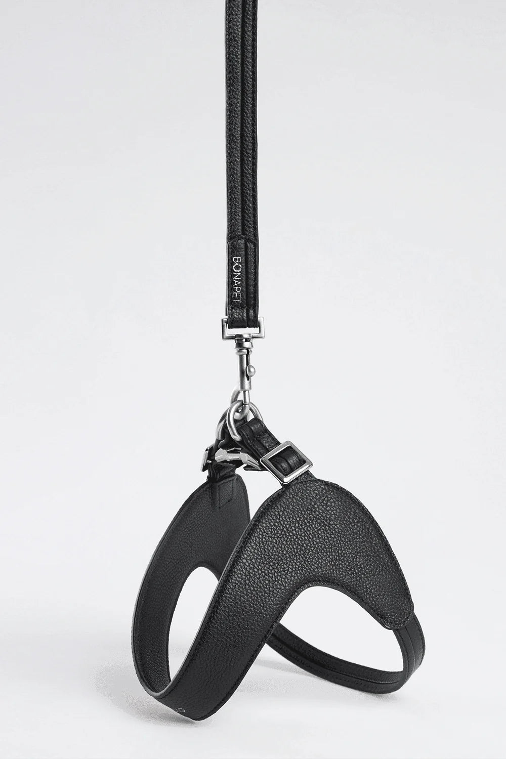 Dual Harness Black - Deri Göğüs Tasması