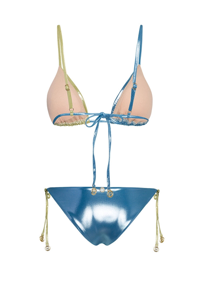 Amargosa Üçgen Bikini Takımı Shiny Yellow And Blue