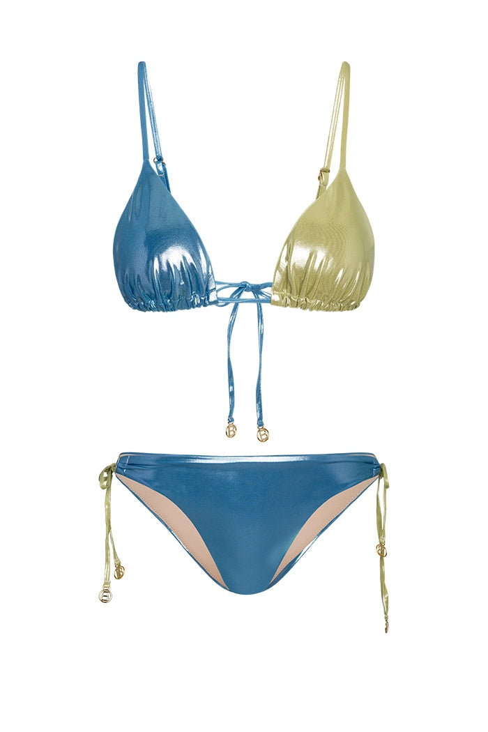 Amargosa Üçgen Bikini Takımı Shiny Yellow And Blue