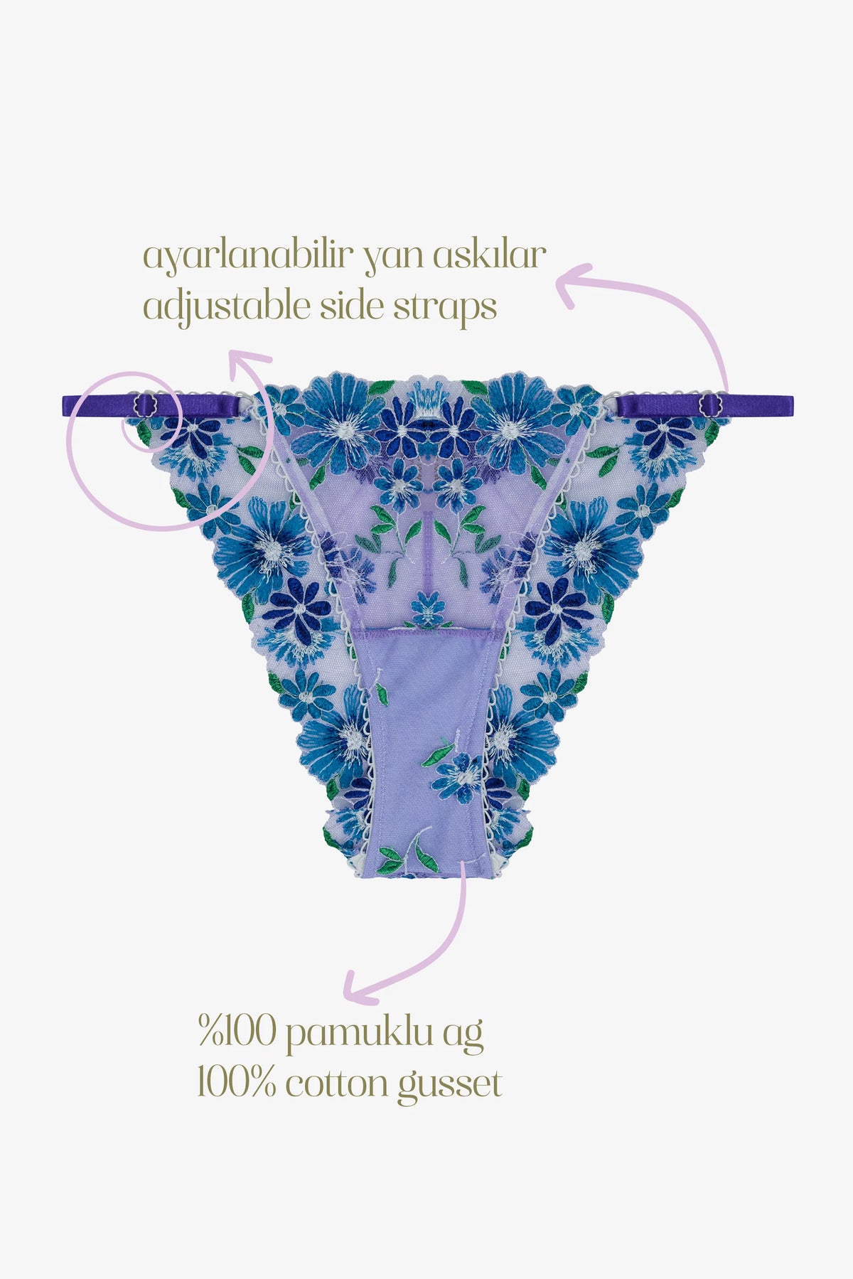 LİLİANE - LİLAC FLORAL PRİNT BRİEF