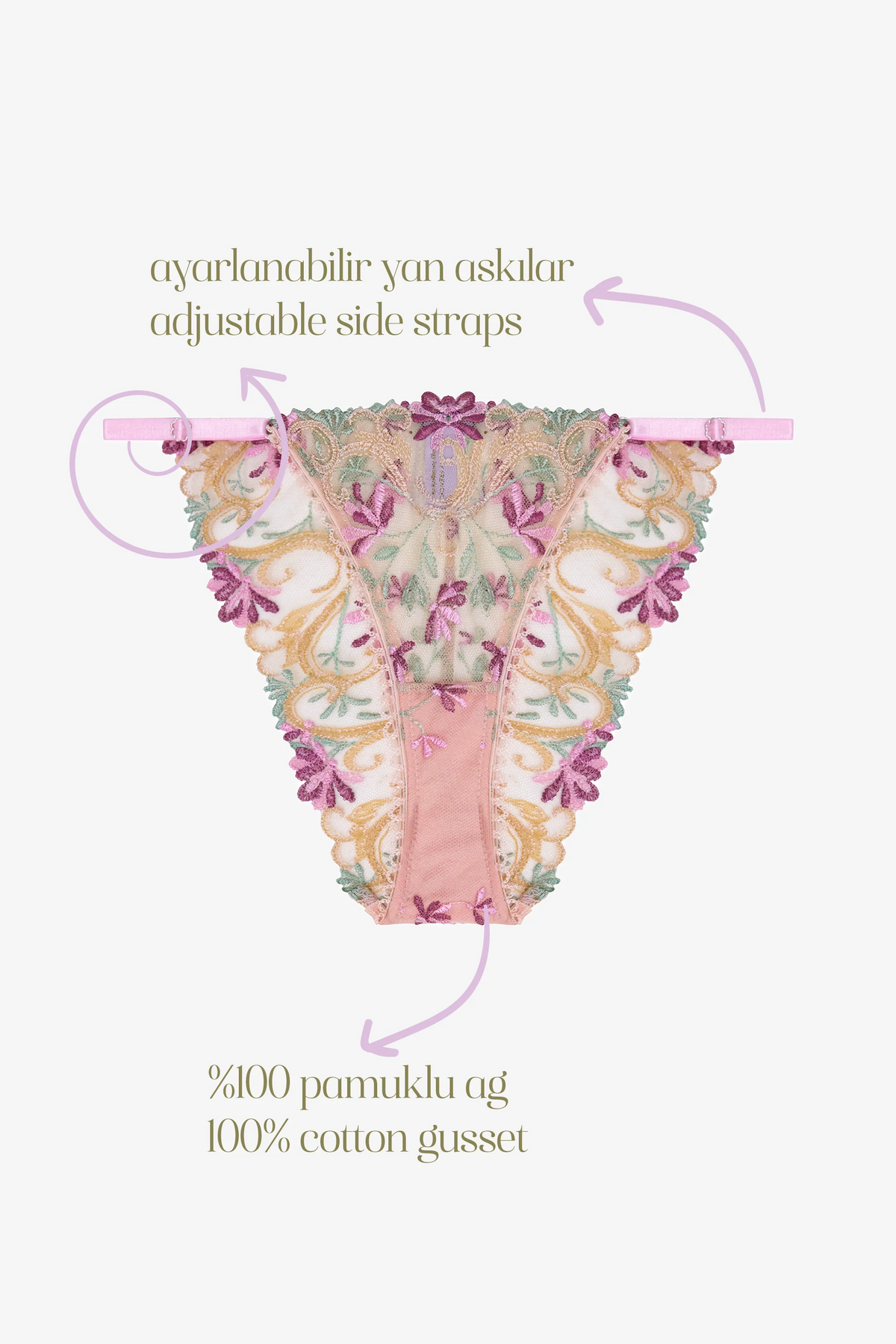 AURORE - PASTEL FLORAL PRİN BRİEF