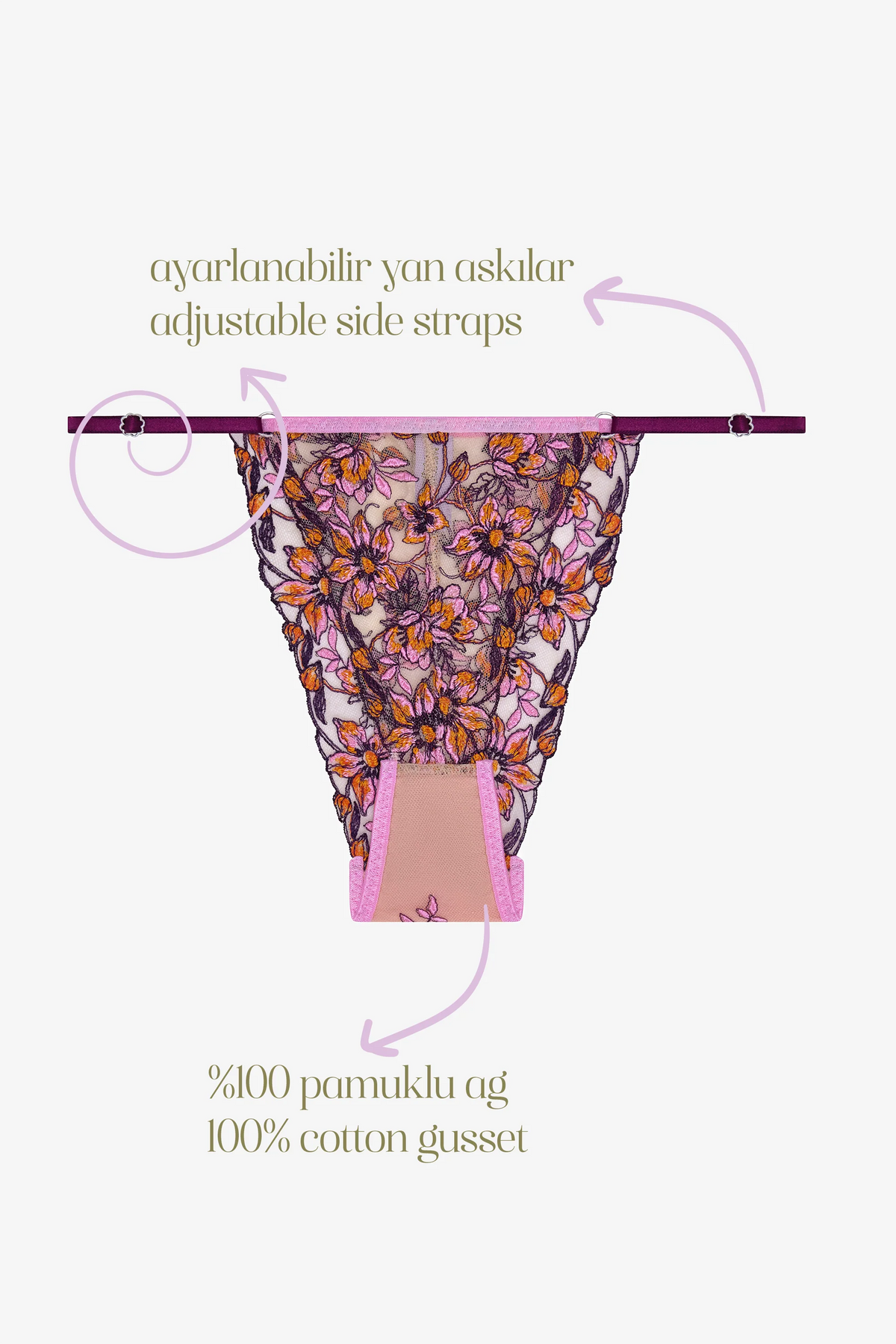 LUMİÈRE - ORANGE FLORAL PRİNT BRAZİLİAN