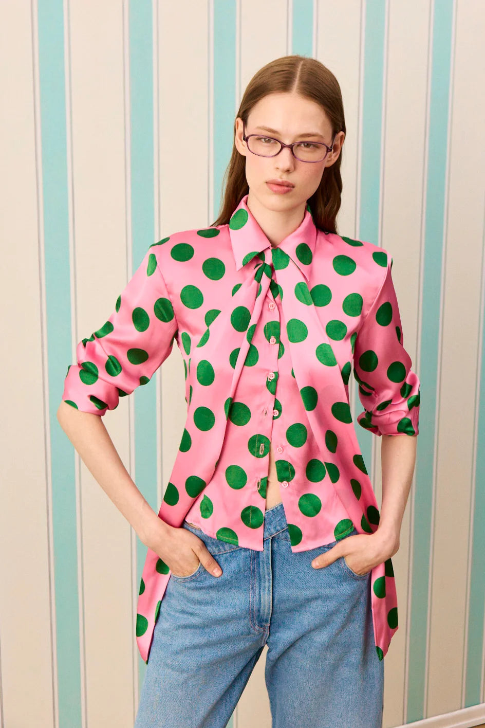 CANDY DOT İPEK GÖMLEK