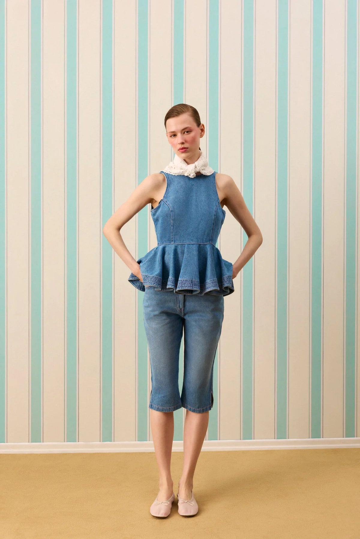 STELLA SILK TOUCH KORSE DENİM KAPRİ