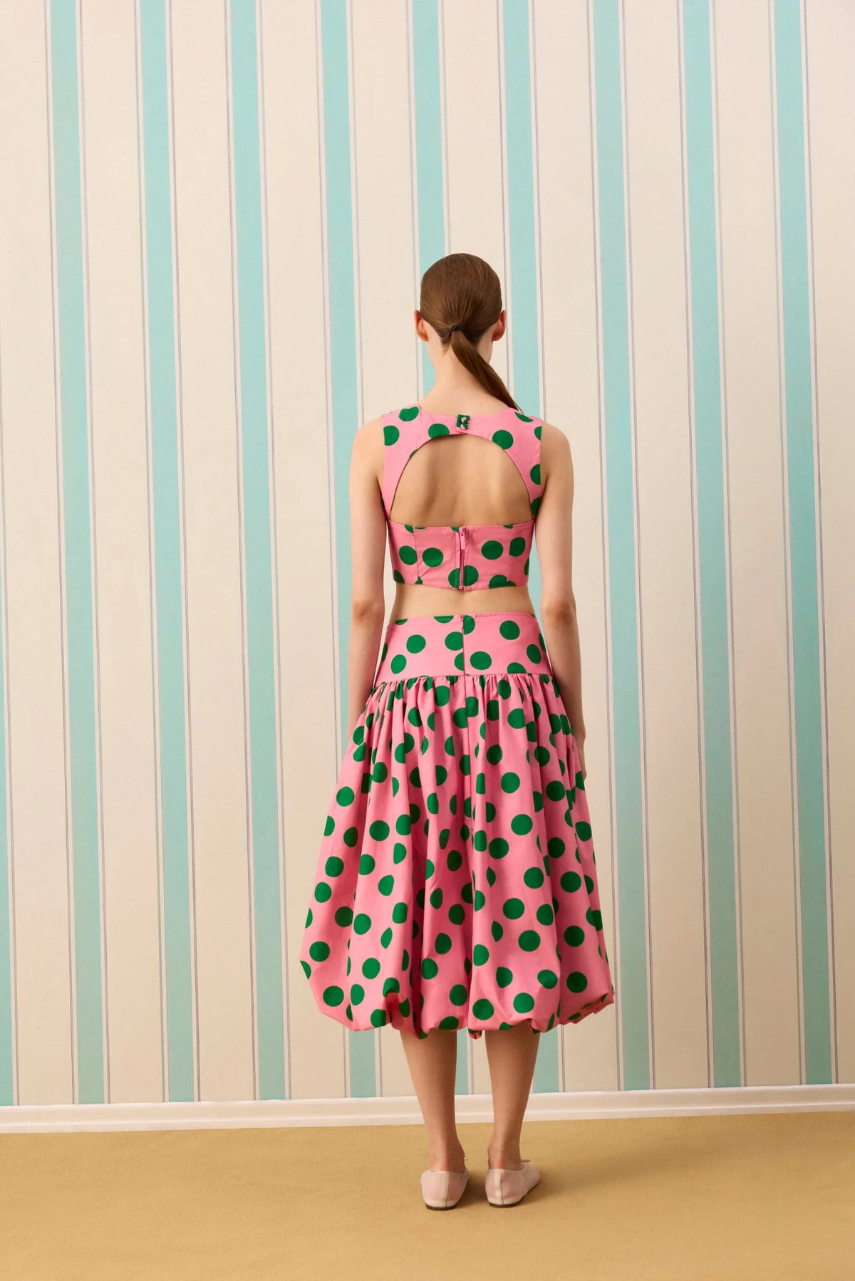 CANDY DOT DRAPE DETAYLI CROP TOP