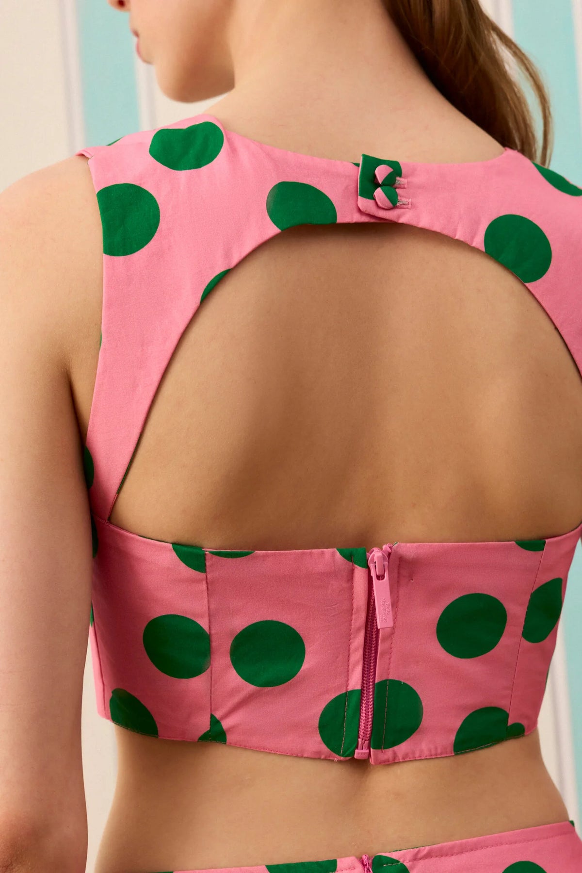 CANDY DOT DRAPE DETAYLI CROP TOP