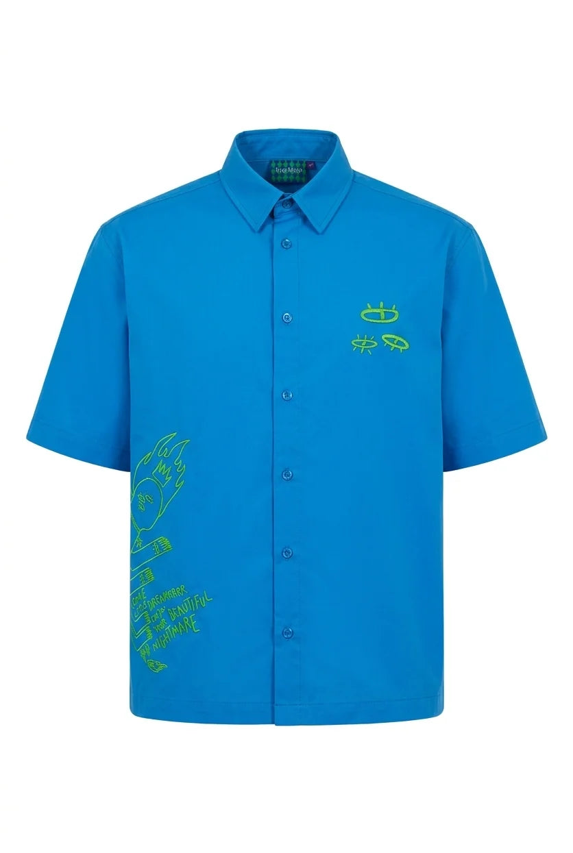 ENJOY YOUR DREAM UNISEX GÖMLEK - MAVI