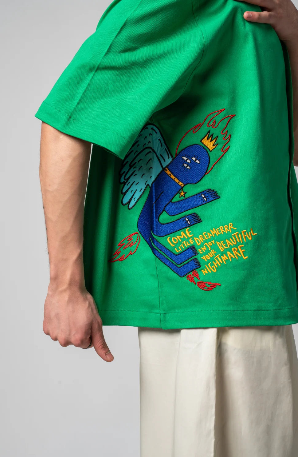 ENJOY YOUR DREAM UNISEX GÖMLEK - YEŞİL