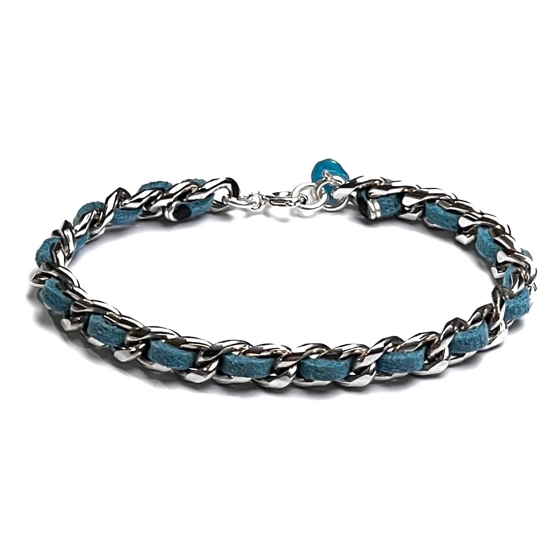 Chaileather Blue – Zincir & Deri Bileklik