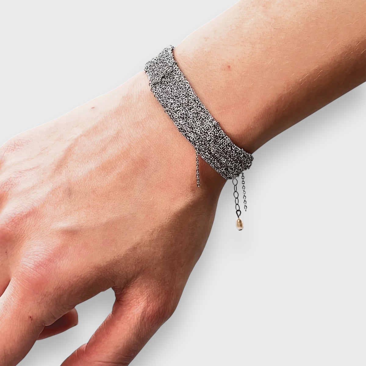 Woven Silver Dokuma Bileklik – L