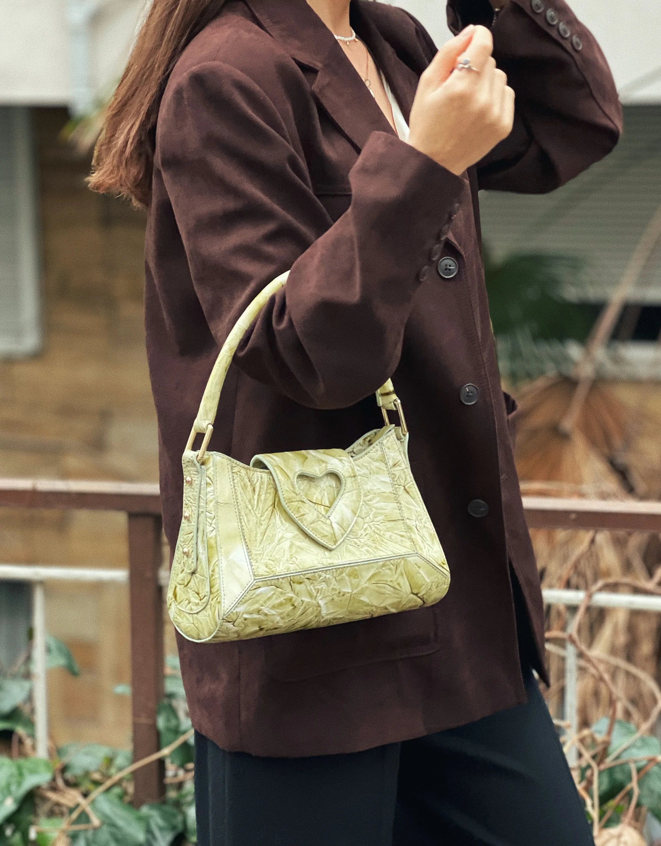 Ashley Crinkle Green Glossy