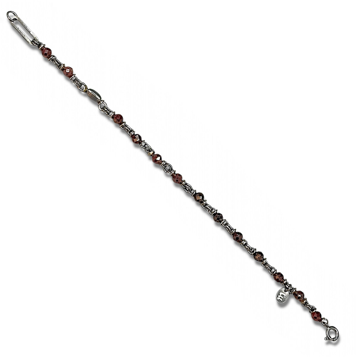 Quavo Oxide Silver & Burgundy – Unisex Bileklik