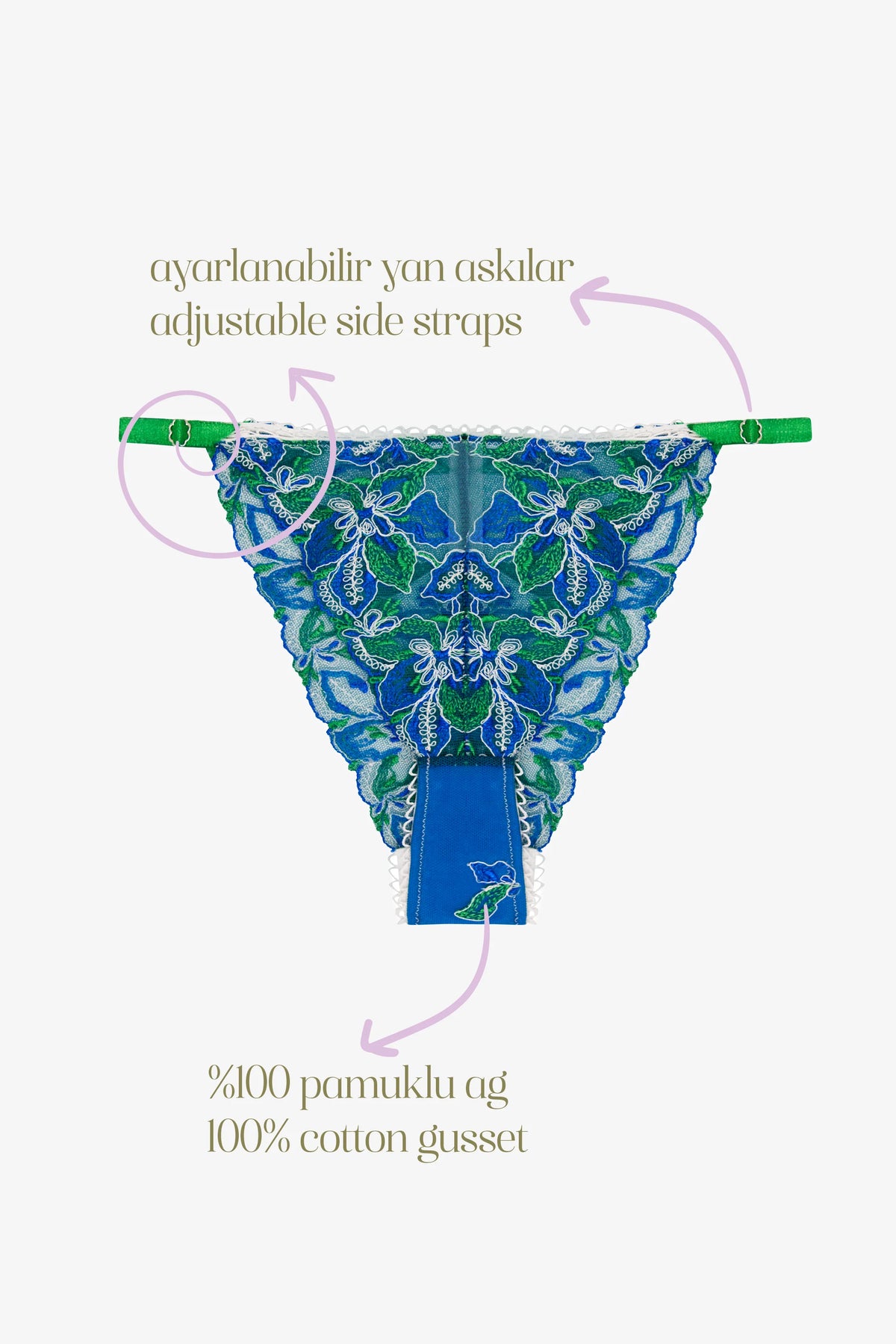 CÉLESTE- BLUE FLORAL PRİNT BRAZİLİAN