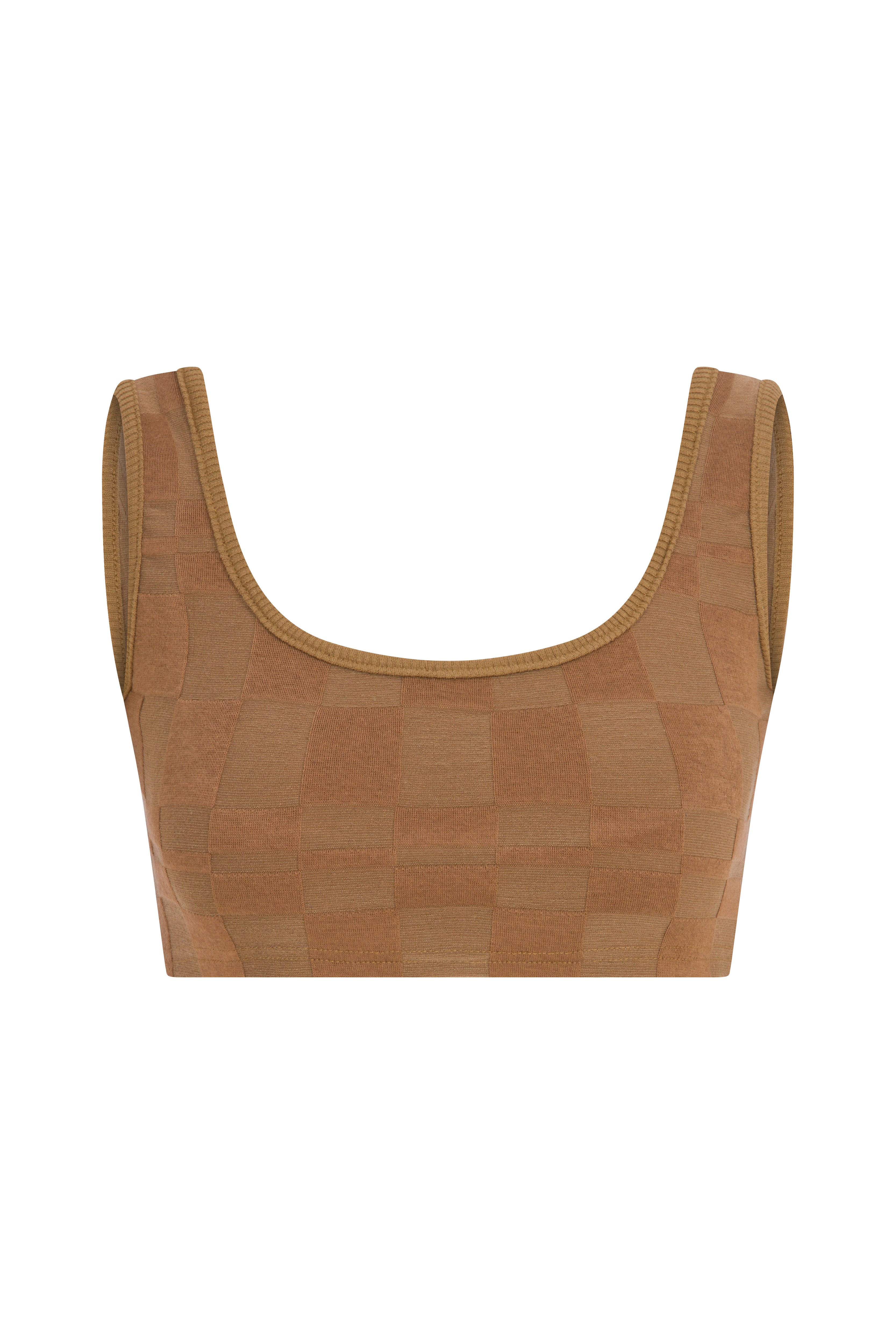 SQUARE BRA BROWN