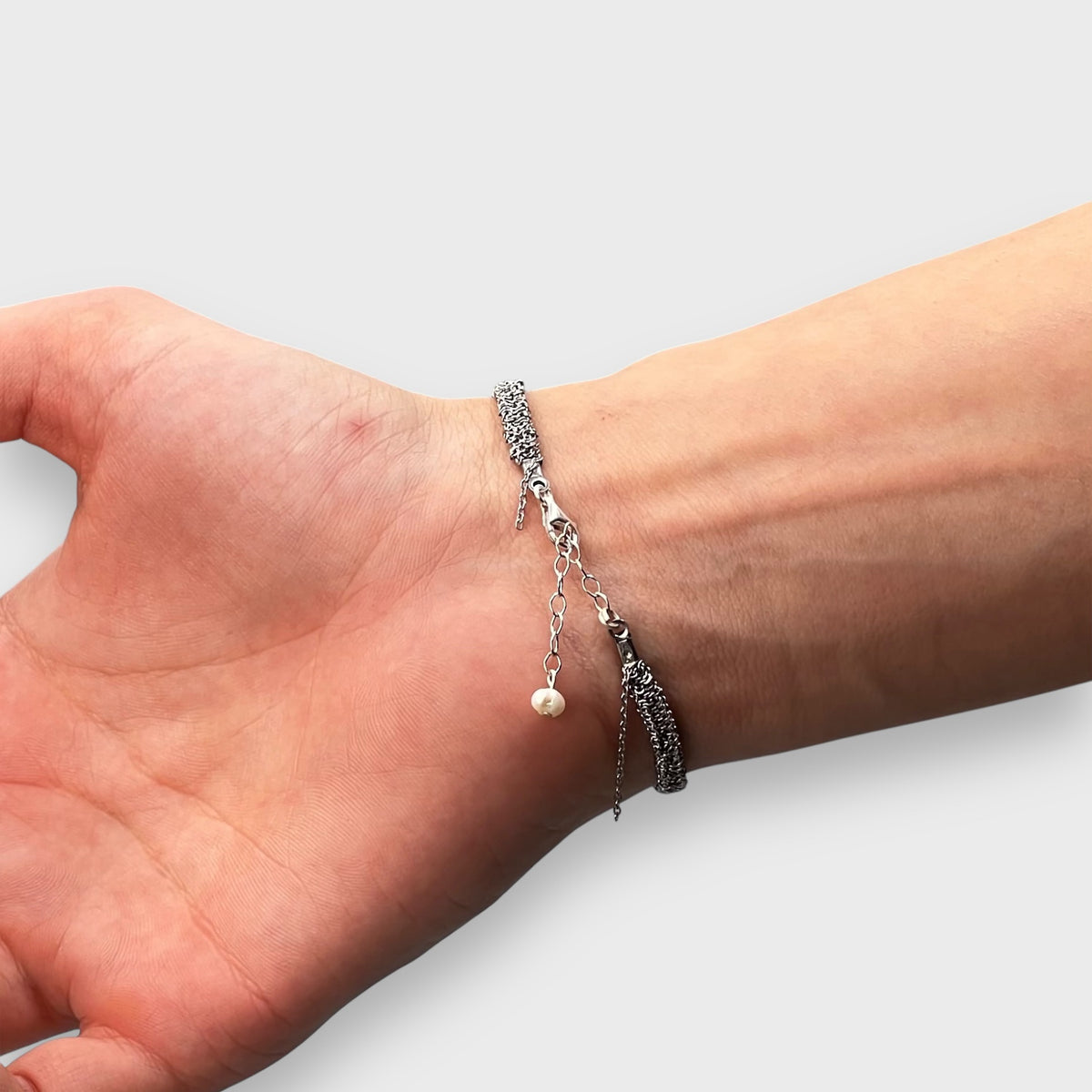 Woven Silver Dokuma Bileklik – XS