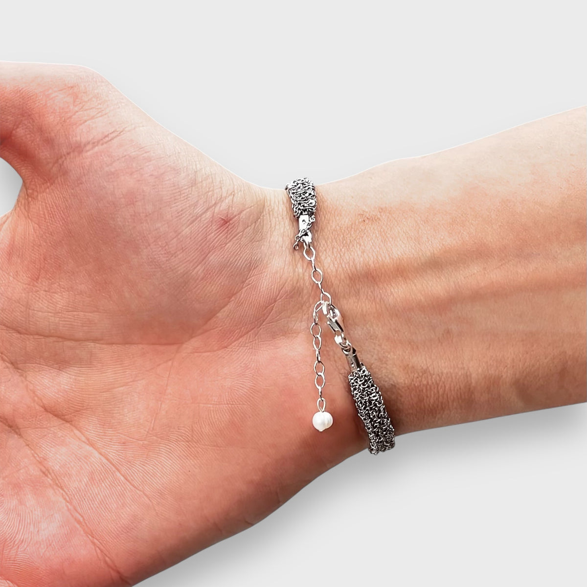 Woven Silver Dokuma Bileklik – S