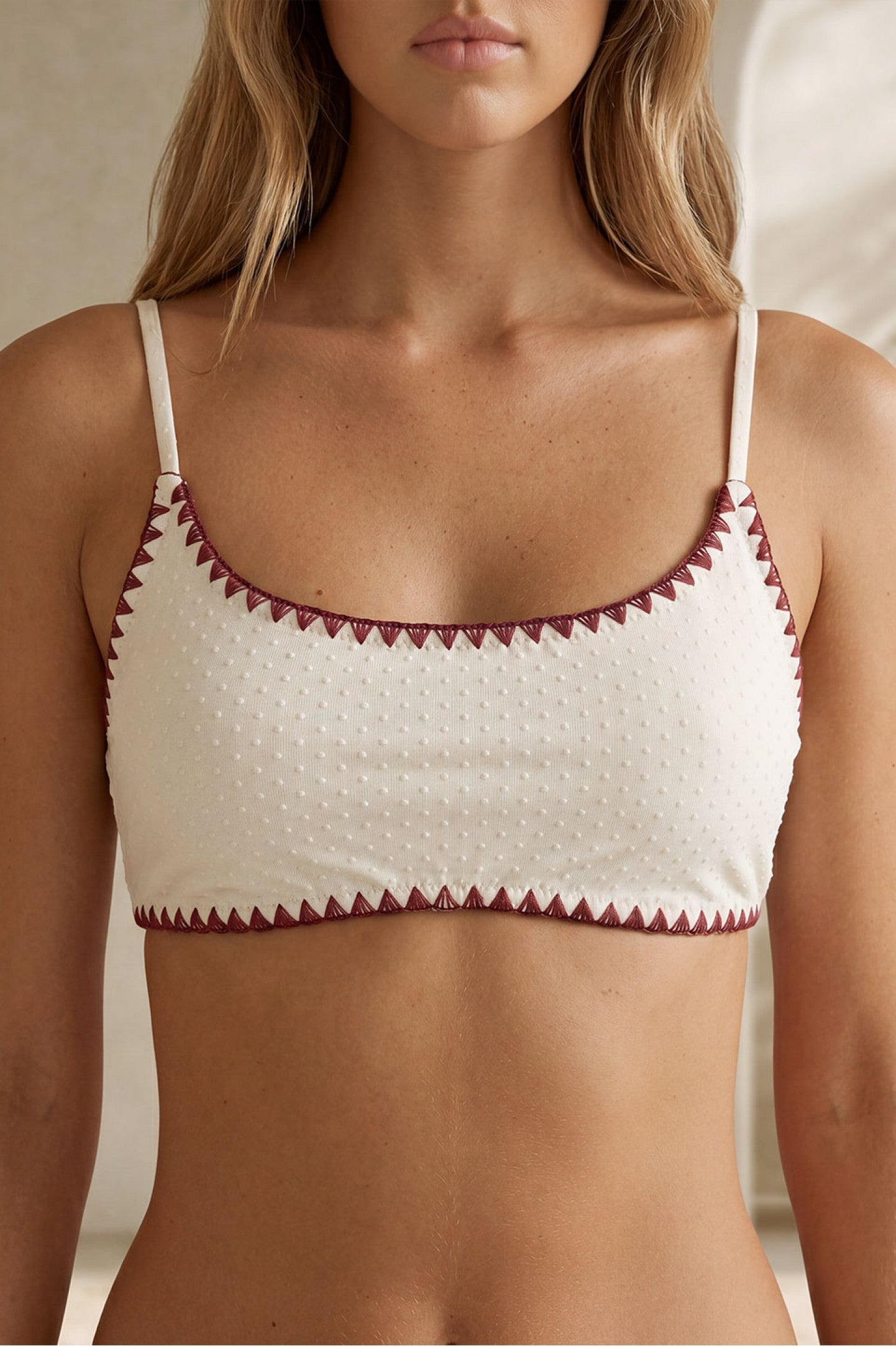Nova Embroidered Bralette Burgundy Bikini
