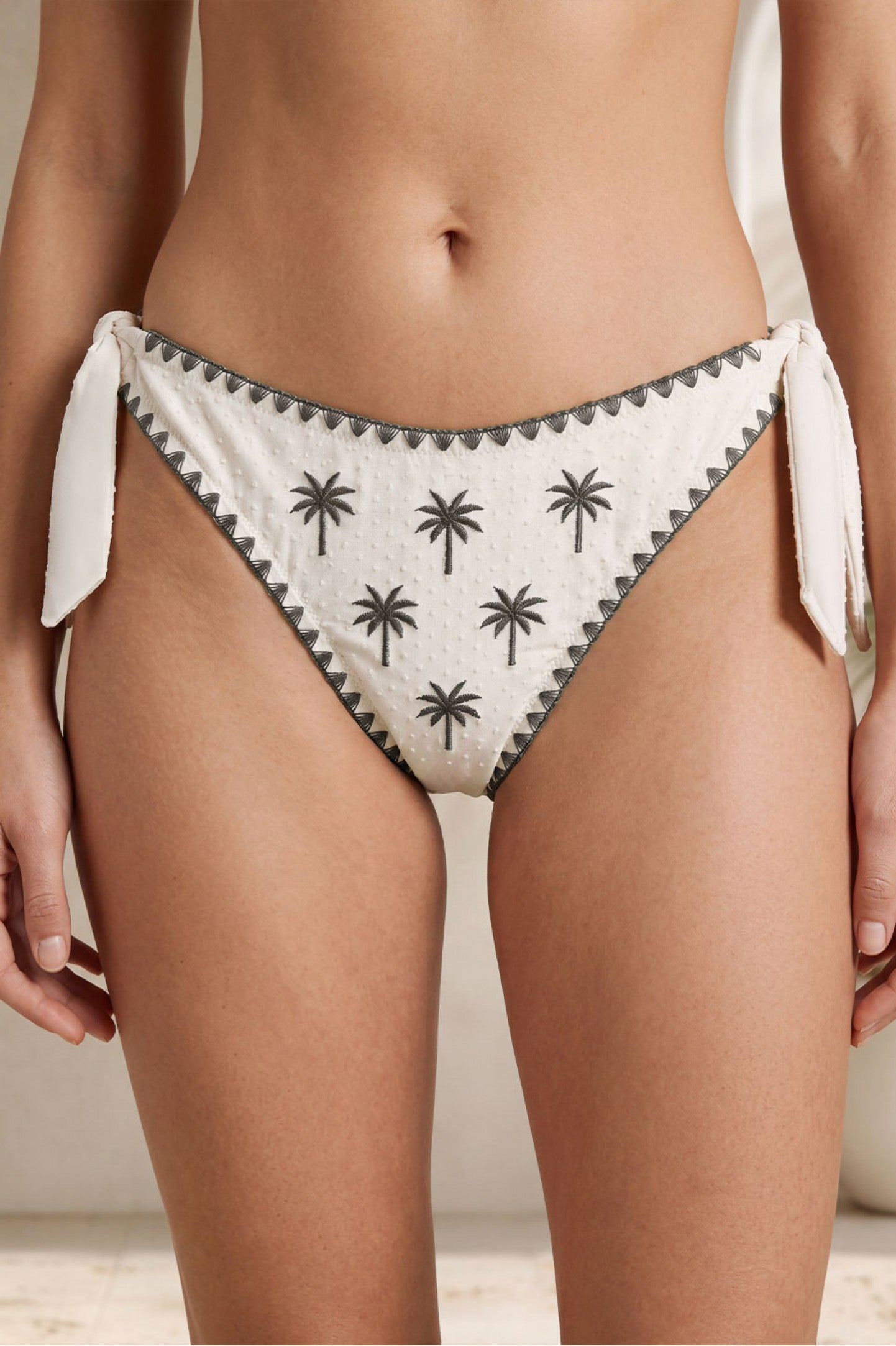 Nova Embroidered Palm Bralette Bikini - Green