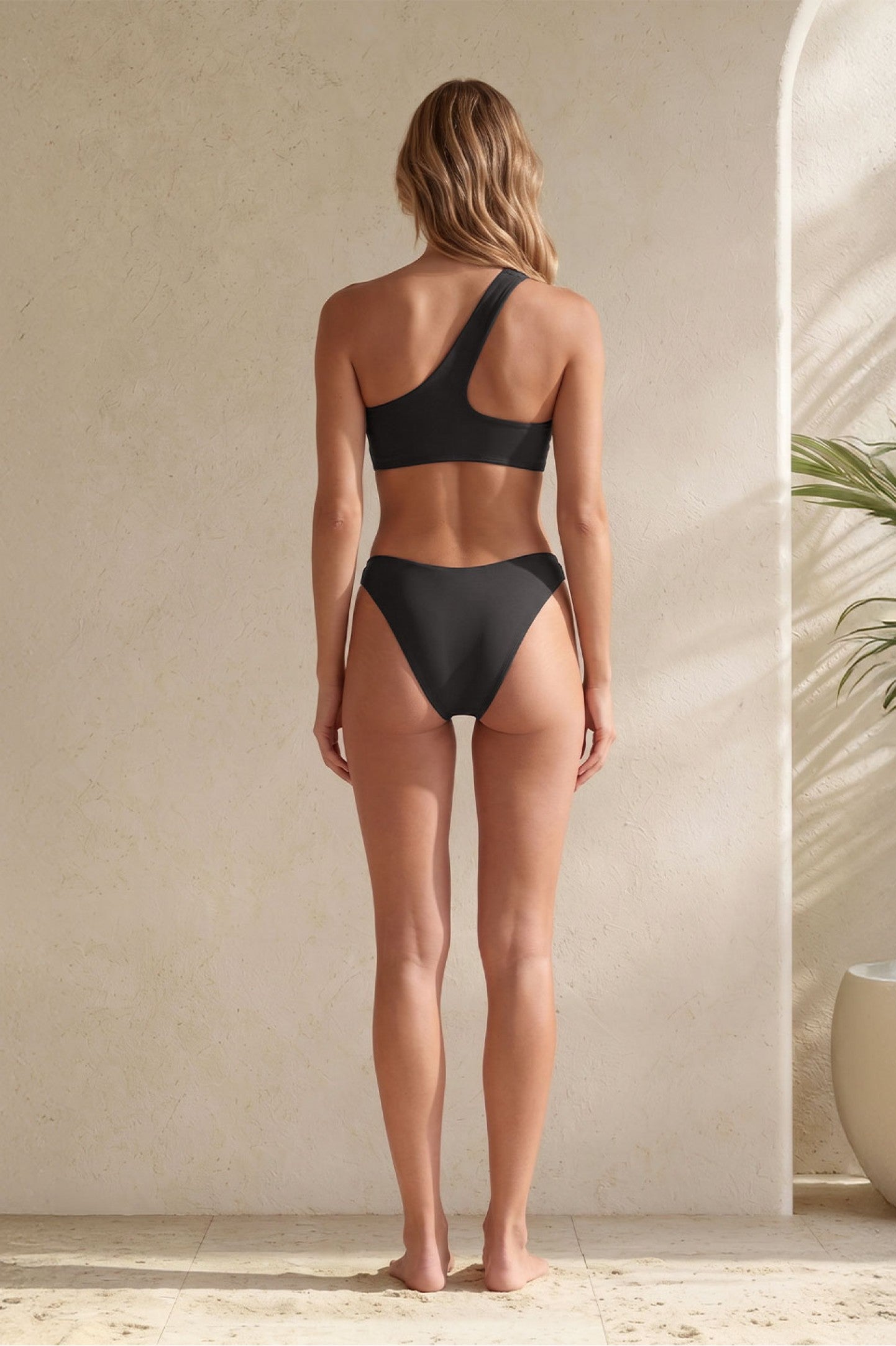 Terra One Shoulder Midnight Bikini - Black