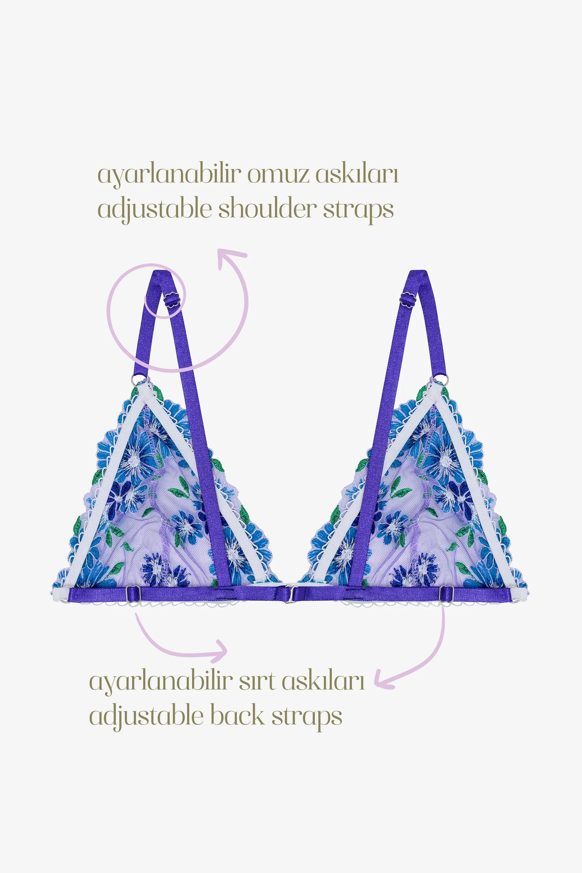 LİLİANE - LİLAC FLORAL PRİNT BRALETTE