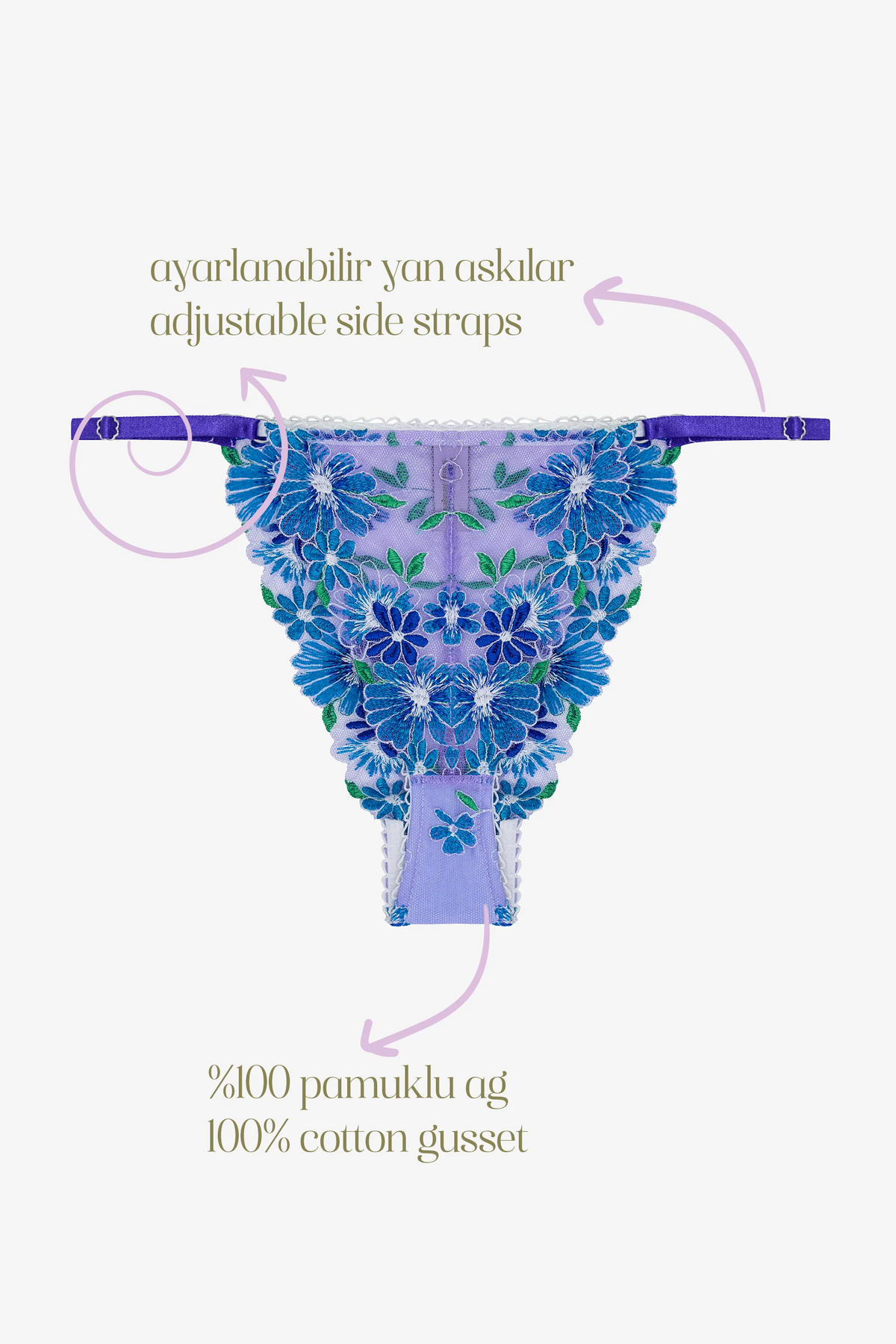 LİLİANE - LİLAC FLORAL PRİNT BRAZİLİAN